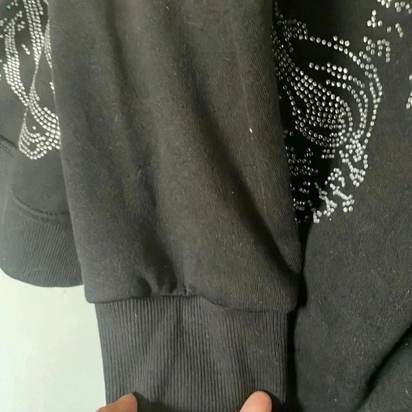 ❤️2/$30❤️[L]Embellished Skeleton Black  Hoodie- Unisex-NWOT - Picture 3 of 4